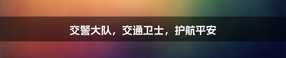 交警大队,交通卫士,护航平安
