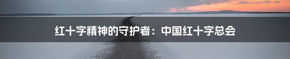 红十字精神的守护者:中国红十字总会