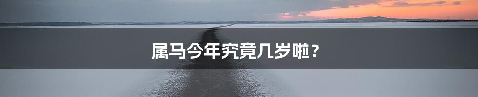 属马今年究竟几岁啦?