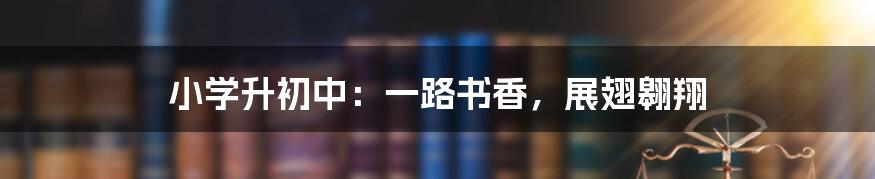 小学升初中:一路书香,展翅翱翔