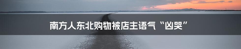 南方人东北购物被店主语气“凶哭”