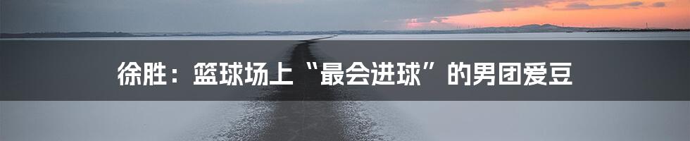徐胜：篮球场上“最会进球”的男团爱豆