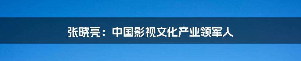 张晓亮：中国影视文化产业领军人