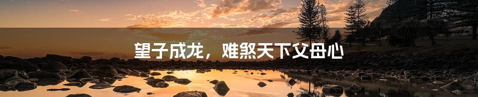 望子成龙,难煞天下父母心