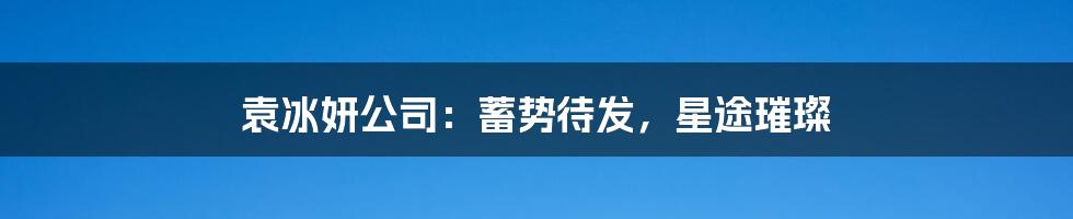 袁冰妍公司:蓄势待发,星途璀璨