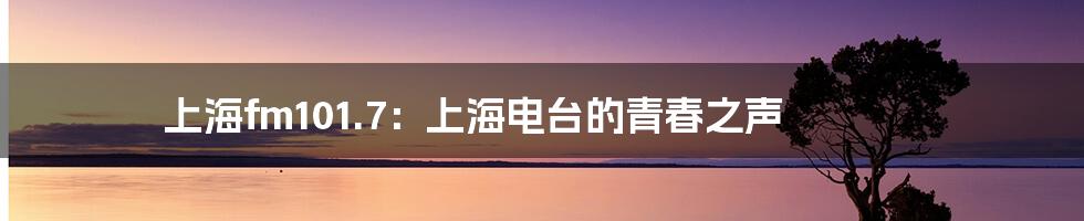 上海fm101.7:上海电台的青春之声