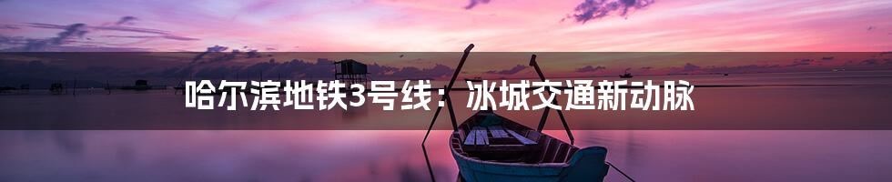 哈尔滨地铁3号线:冰城交通新动脉