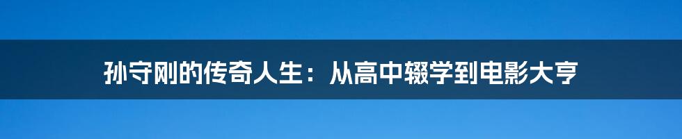 孙守刚的传奇人生:从高中辍学到电影大亨