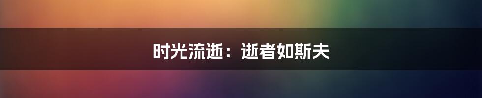 时光流逝:逝者如斯夫