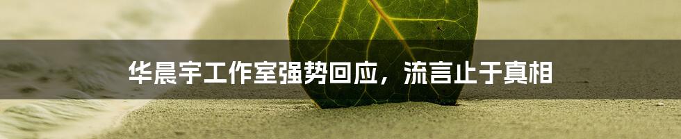 华晨宇工作室强势回应,流言止于真相