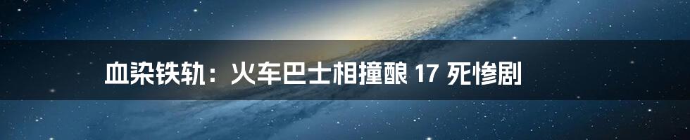 血染铁轨：火车巴士相撞酿 17 死惨剧