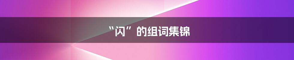 “闪”的组词集锦