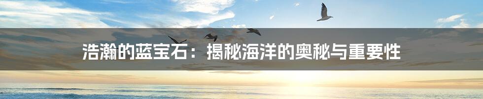 浩瀚的蓝宝石:揭秘海洋的奥秘与重要性