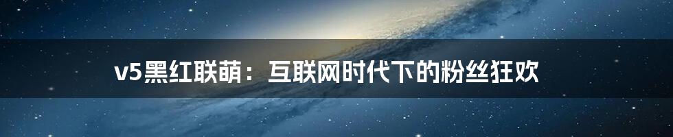 v5黑红联萌:互联网时代下的粉丝狂欢