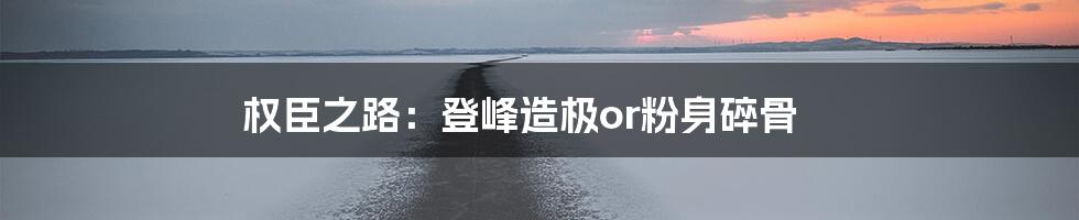 权臣之路:登峰造极or粉身碎骨