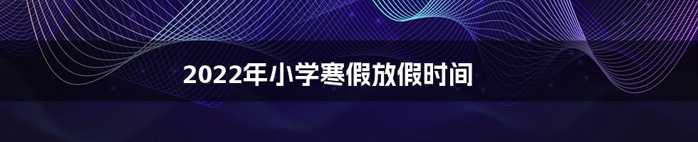 2022年小学寒假放假时间