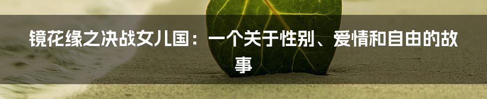 镜花缘之决战女儿国:一个关于性别、爱情和自由的故事