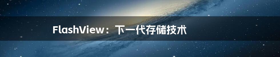 FlashView:下一代存储技术