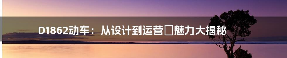D1862动车:从设计到运营の魅力大揭秘