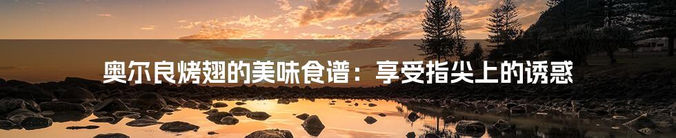 奥尔良烤翅的美味食谱:享受指尖上的诱惑