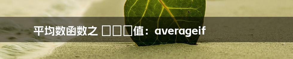 平均数函数之 औसत值：averageif