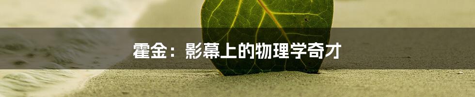霍金：影幕上的物理学奇才