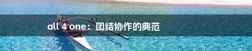 all 4 one:团结协作的典范