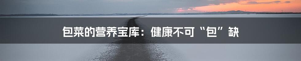 包菜的营养宝库：健康不可“包”缺