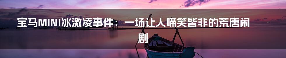 宝马MINI冰激凌事件:一场让人啼笑皆非的荒唐闹剧