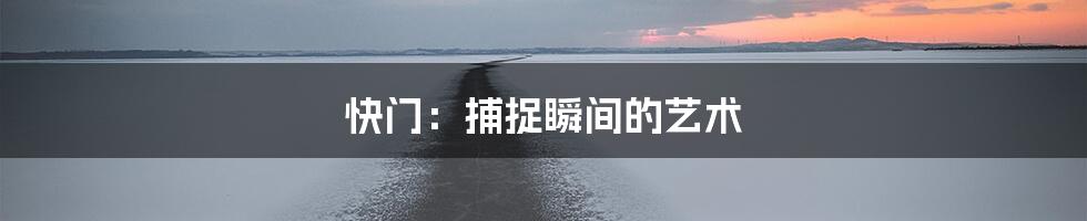 快门:捕捉瞬间的艺术