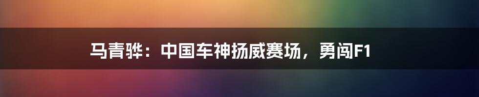 马青骅：中国车神扬威赛场，勇闯F1