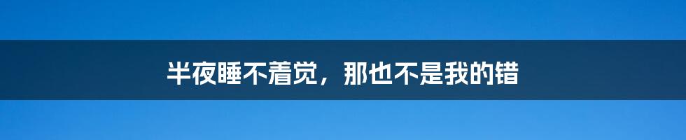 半夜睡不着觉,那也不是我的错