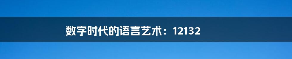 数字时代的语言艺术:12132