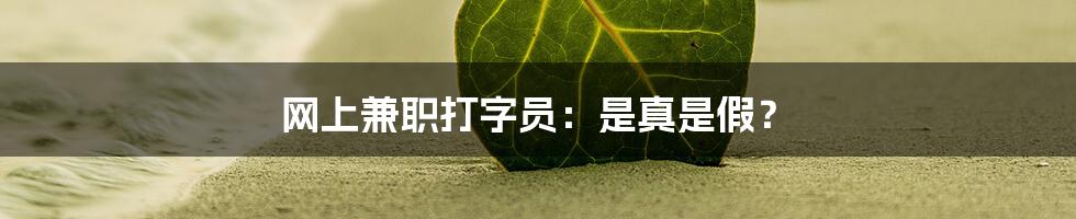网上兼职打字员:是真是假?