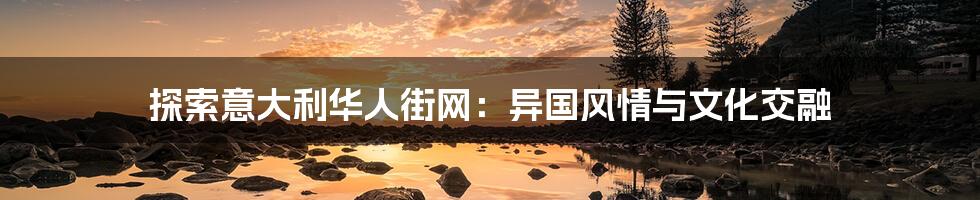 探索意大利华人街网：异国风情与文化交融