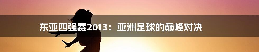 东亚四强赛2013:亚洲足球的巅峰对决