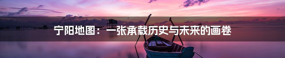 宁阳地图:一张承载历史与未来的画卷