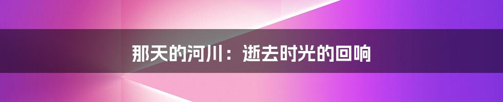 那天的河川:逝去时光的回响