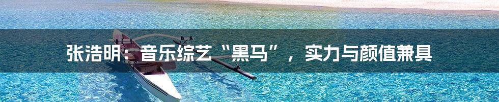 张浩明：音乐综艺“黑马”，实力与颜值兼具