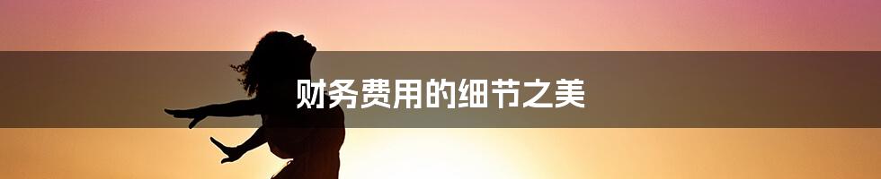 财务费用的细节之美