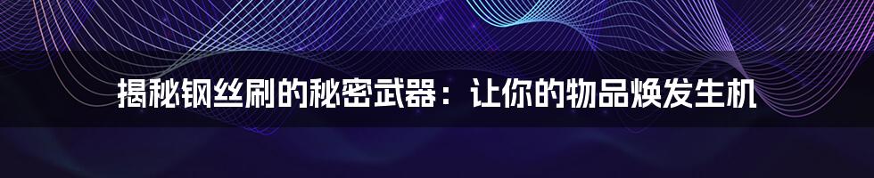 揭秘钢丝刷的秘密武器：让你的物品焕发生机