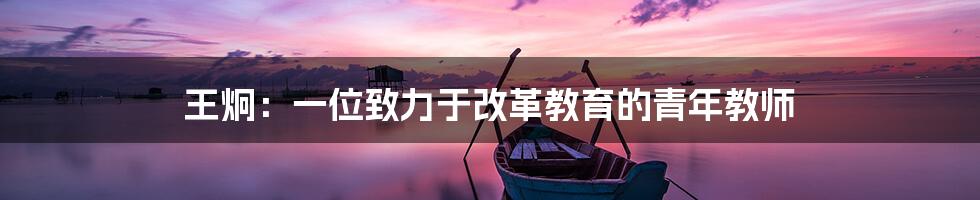 王炯:一位致力于改革教育的青年教师