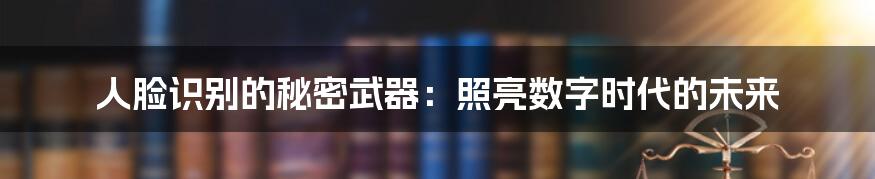 人脸识别的秘密武器:照亮数字时代的未来