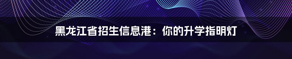 黑龙江省招生信息港：你的升学指明灯