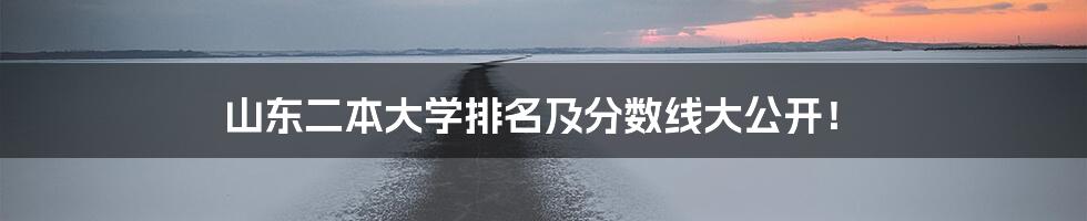 山东二本大学排名及分数线大公开!
