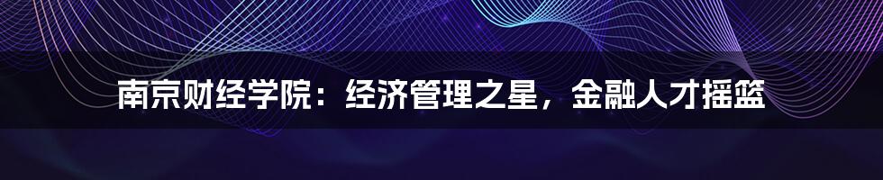 南京财经学院:经济管理之星,金融人才摇篮
