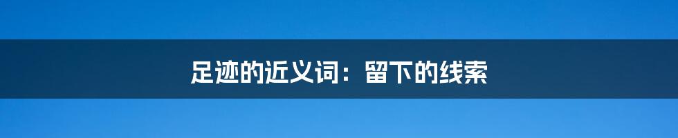 足迹的近义词：留下的线索