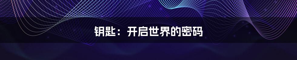 钥匙：开启世界的密码