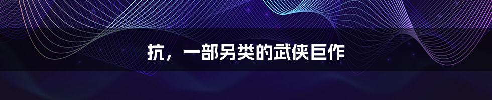 抗,一部另类的武侠巨作