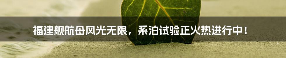 福建舰航母风光无限,系泊试验正火热进行中!